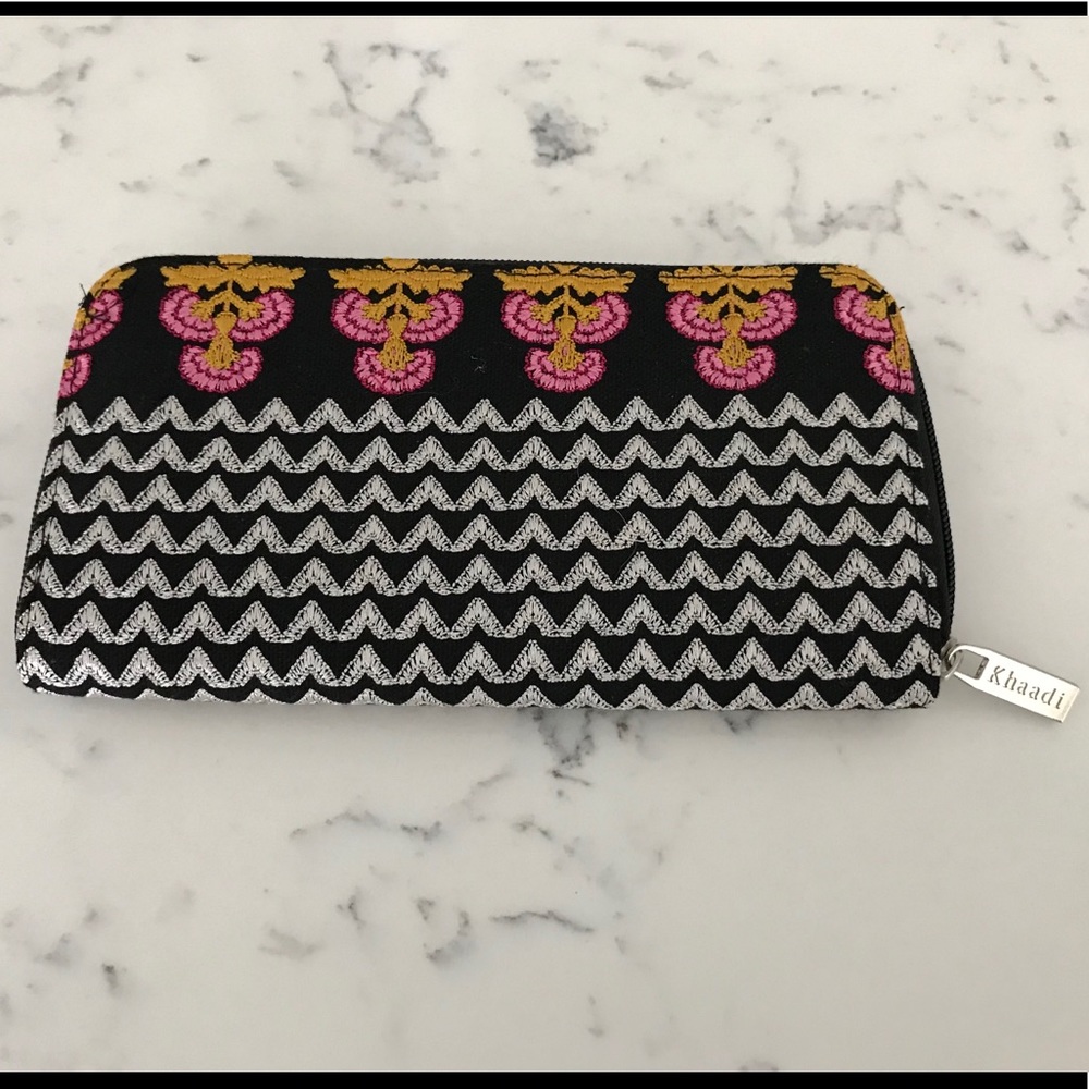 Khaadi Black/floral wallet clutch